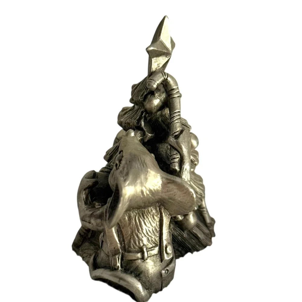 Vintage Hudson Pewter Mouse Trimming the Tree Figurine 1982‎ Next Day Ship